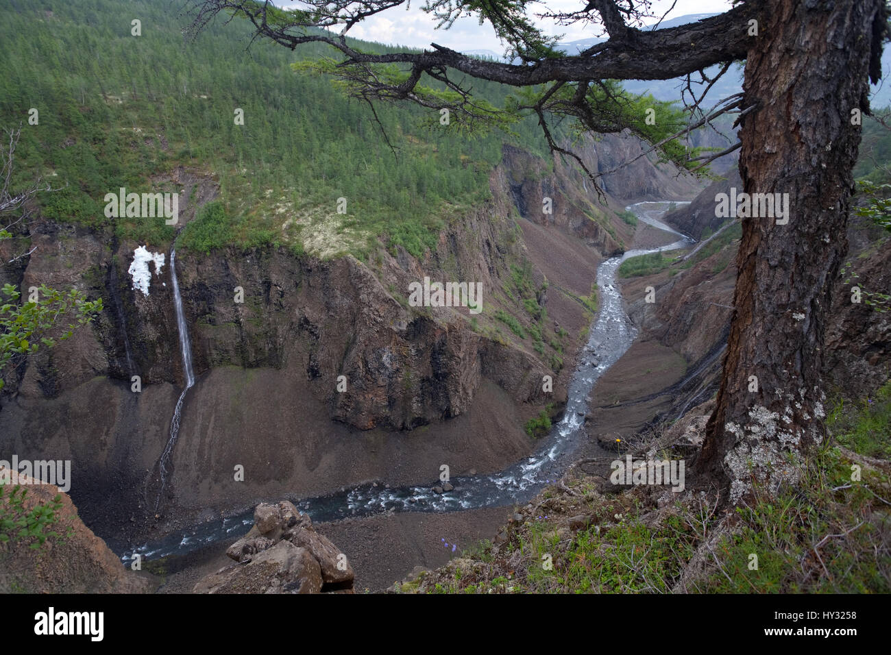 Canyon de la rivière Listvianka. Plateau de Putorana. Réserve naturelle de Putorana. Au nord de la Russie. La Sibérie. Banque D'Images