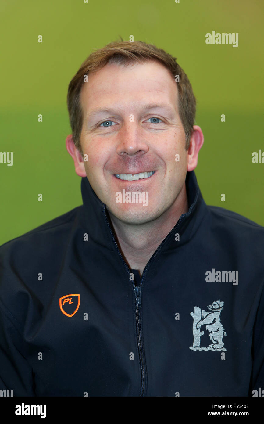 Le Warwickshire Bowling Coach Alan Richardson lors d'un photocall à Edgbaston, Birmingham Banque D'Images