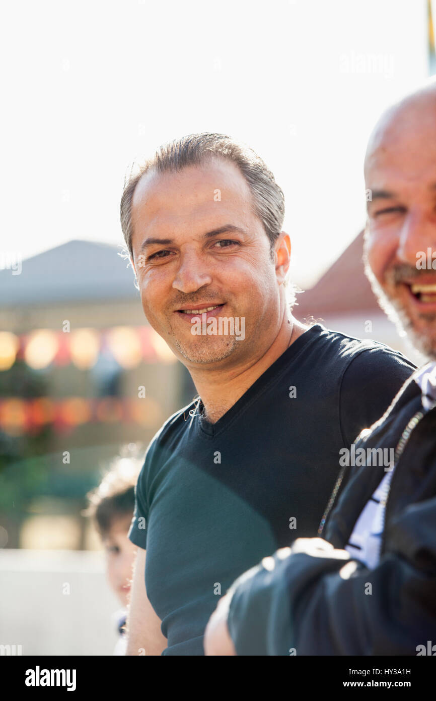 La Suède, Bleking Solvesborg, Portrait d'homme chauve avec les cheveux du visage Banque D'Images