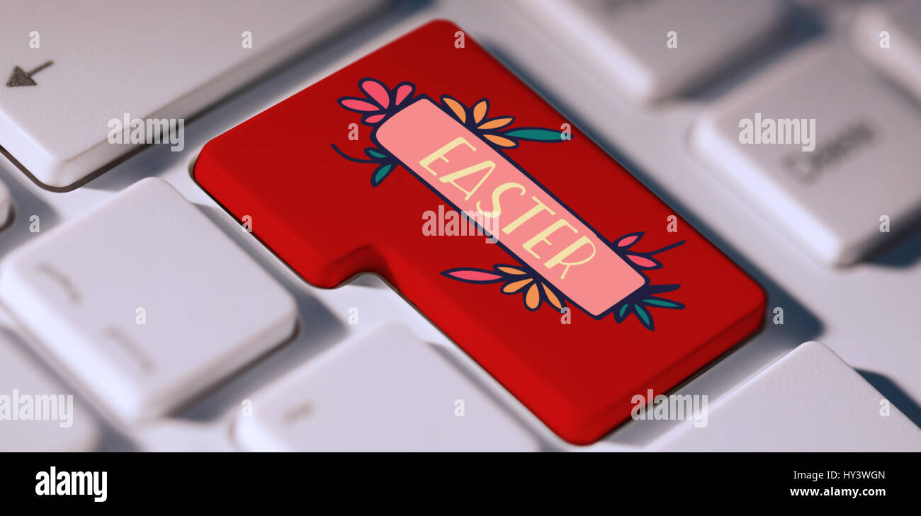 TE252___frames hndr mix_1 contre la clé rouge sur le clavier Banque D'Images