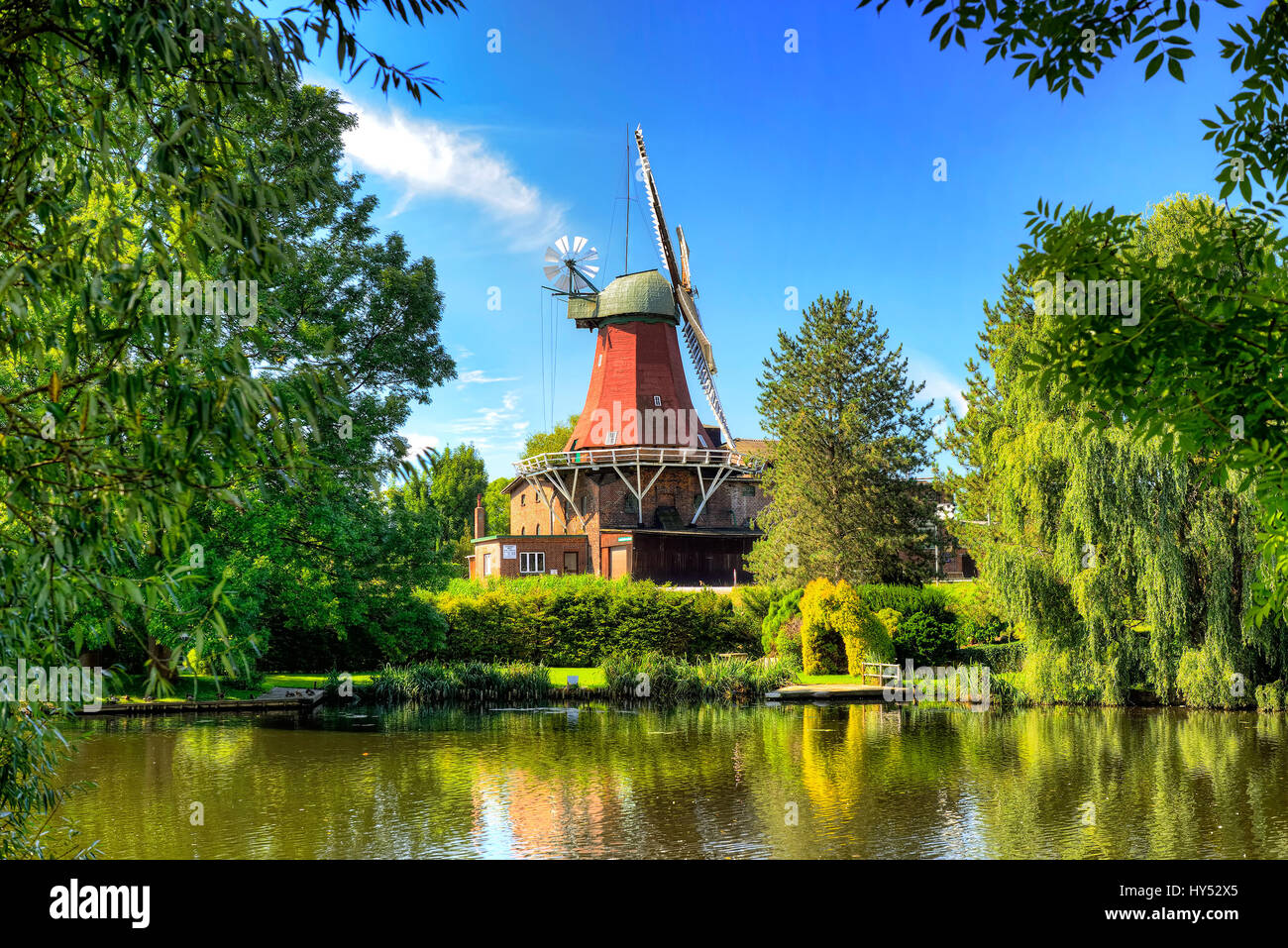 Reitbrooker mill de Reitbrook, 4 et zone marécageuse, Hambourg, Allemagne, Europe, Reitbrooker Muehle en Reitbrook, Vier- und Marschlande, Deutschland, Europ Banque D'Images