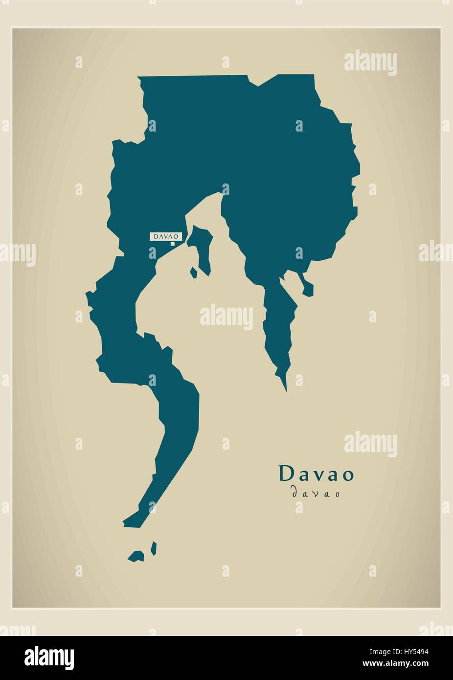 Carte moderne - Davao PH Illustration de Vecteur