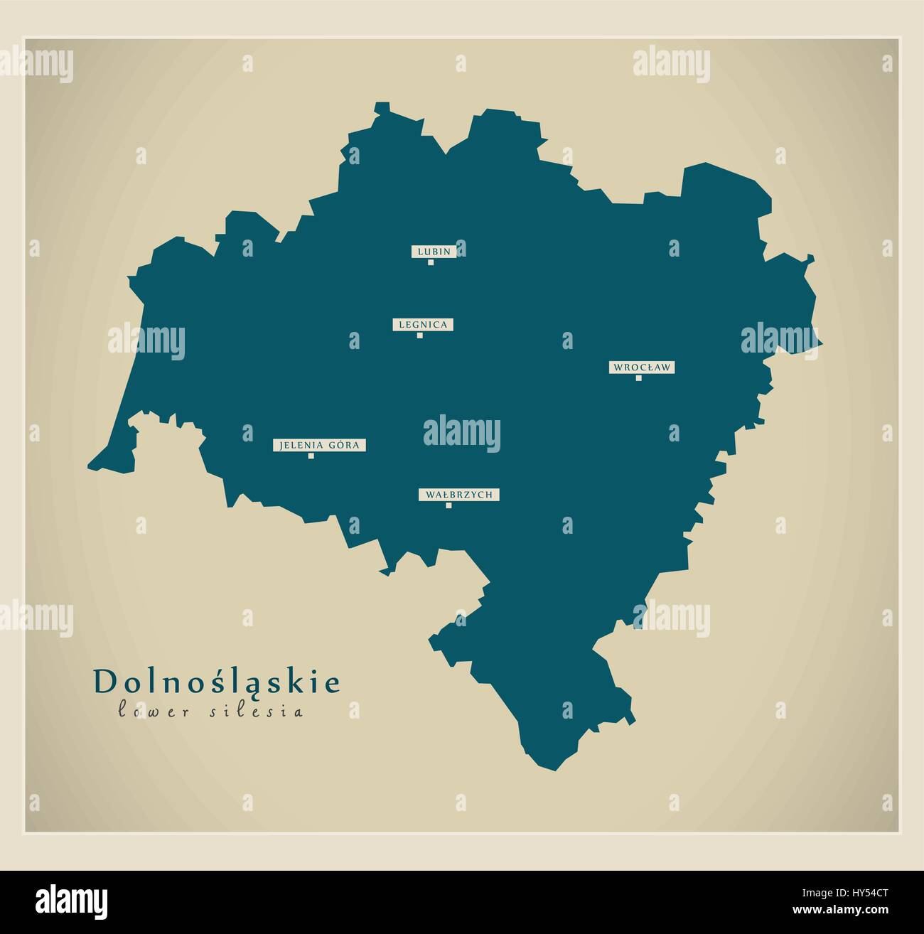 Carte moderne - Dolnoslaskie PL Illustration de Vecteur