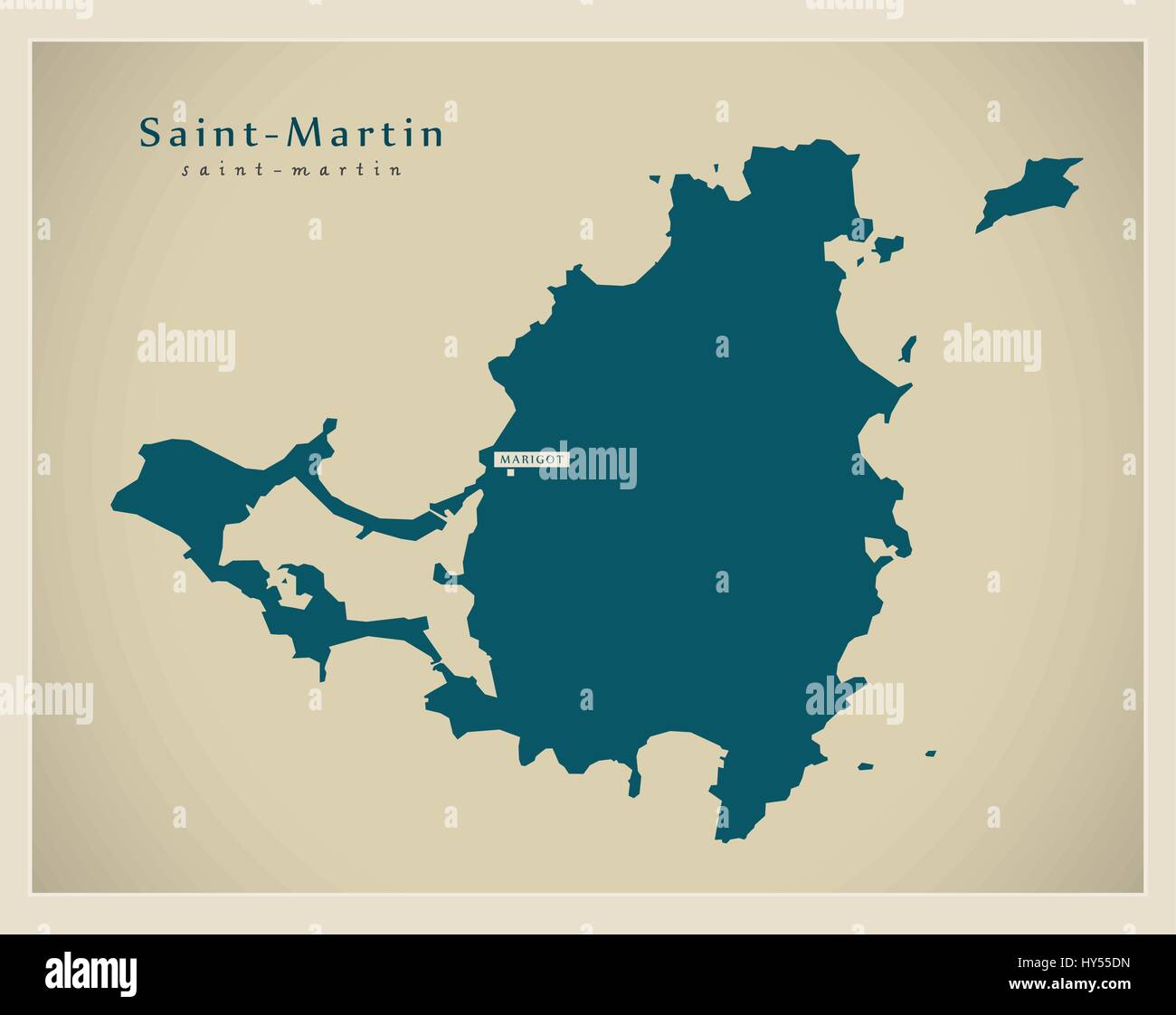 Carte moderne - Saint Martin MF Illustration de Vecteur