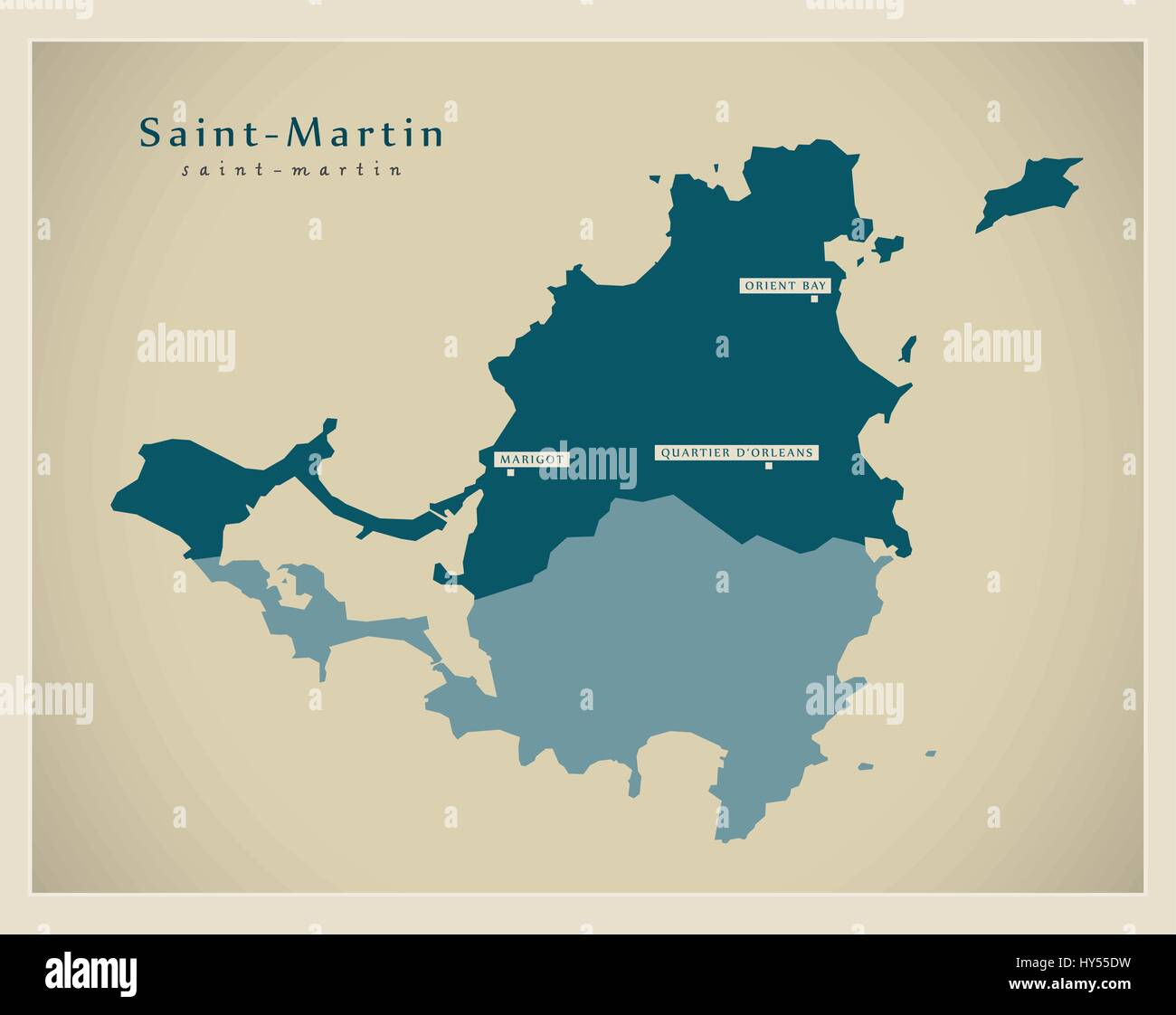 Carte moderne - Saint Martin détails MF Illustration de Vecteur