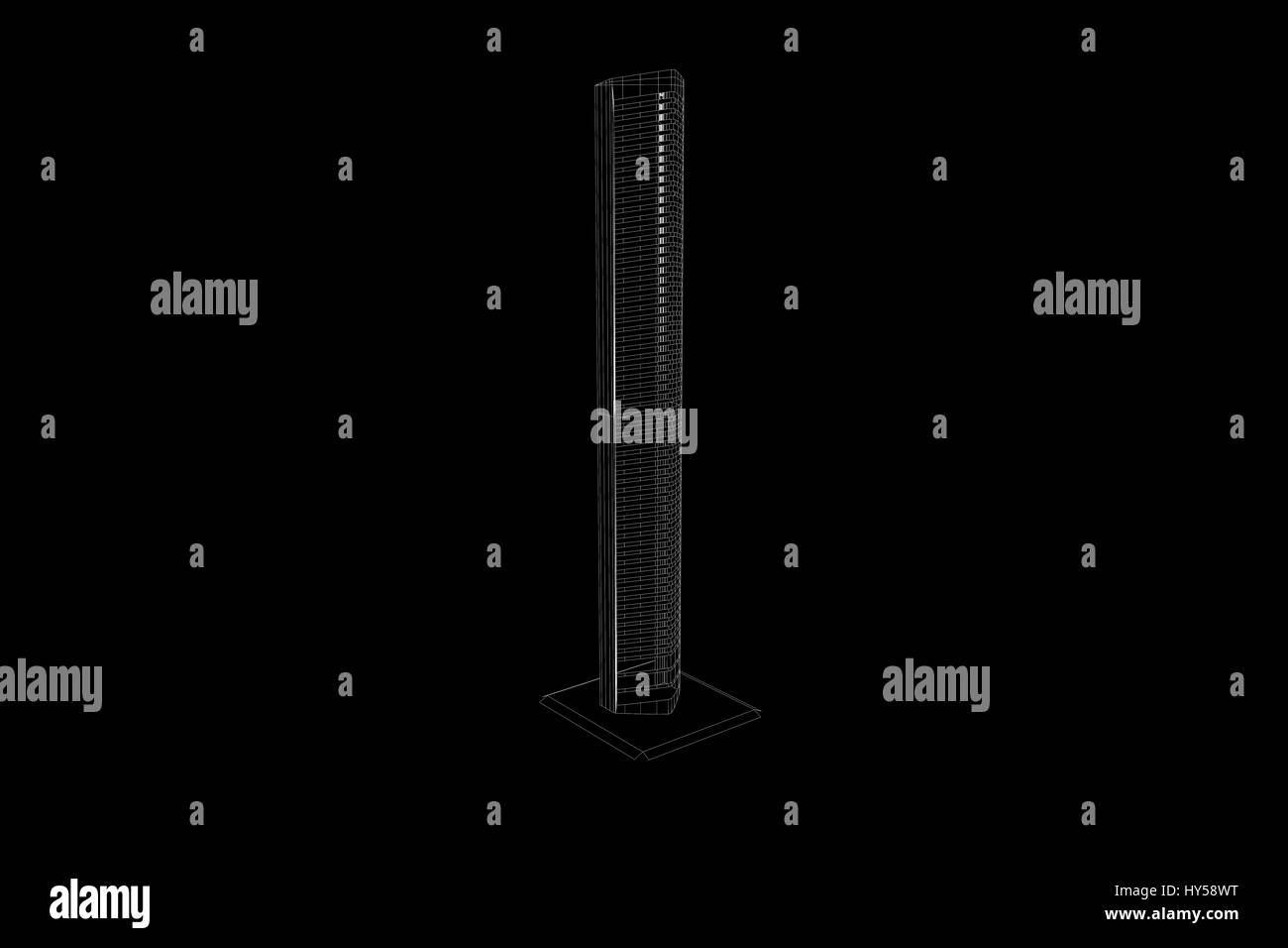 L'Étagère CD 3D Wireframe en style d'hologramme. Rendu 3D de Nice Banque D'Images