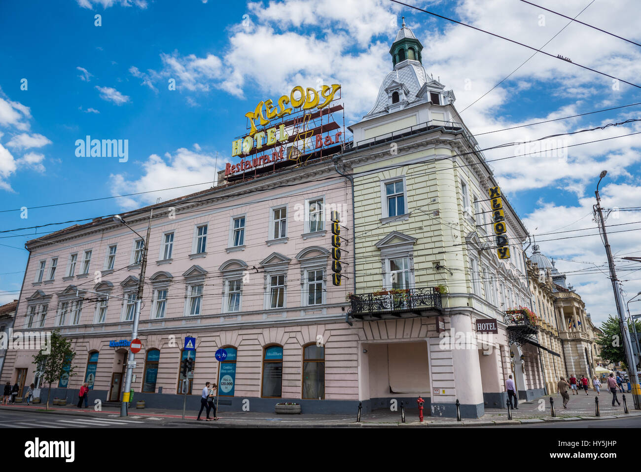 Hotel Melody Central à Cluj Napoca, deuxième ville la plus peuplée en Roumanie Banque D'Images
