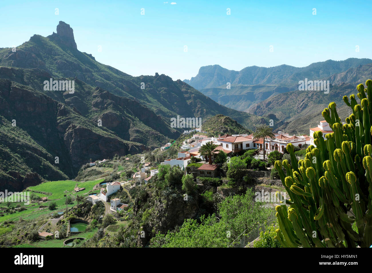 Tejeda, la Caldeira de Tejeda, Gran Canaria, Îles Canaries, Espagne Banque D'Images