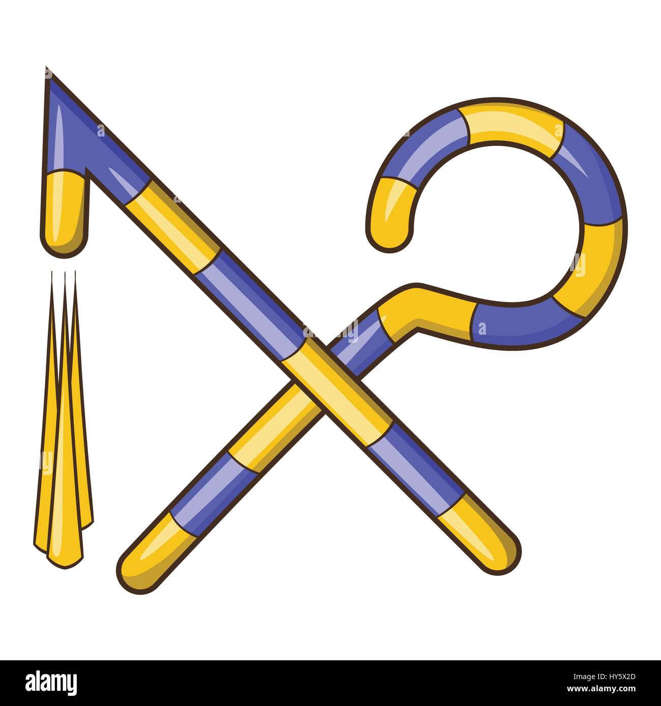 Crochet à fléau et traversé d'Osiris, l'icône de style cartoon Image  Vectorielle Stock - Alamy