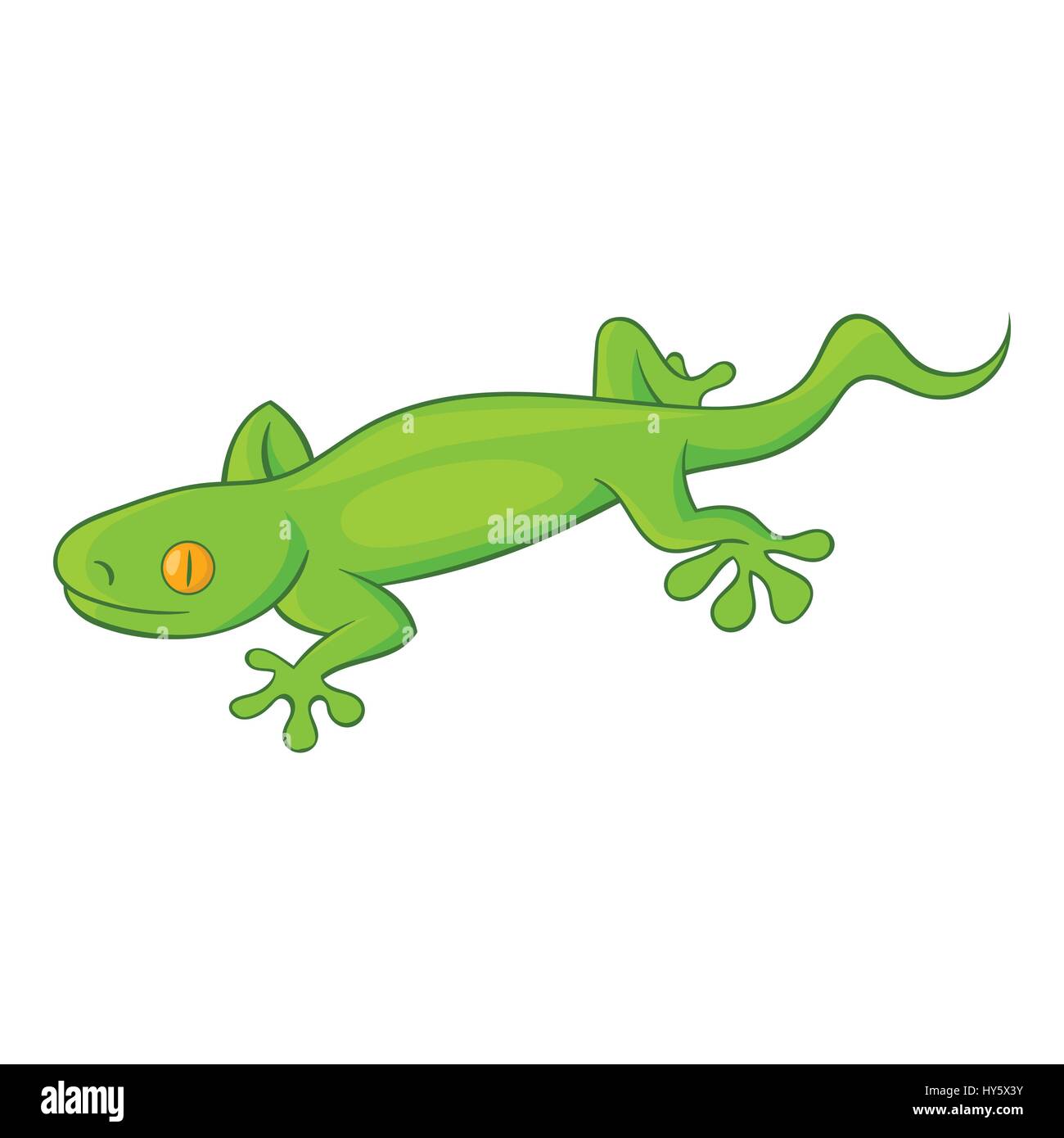 Green Gecko Lizard, icône de style cartoon Illustration de Vecteur