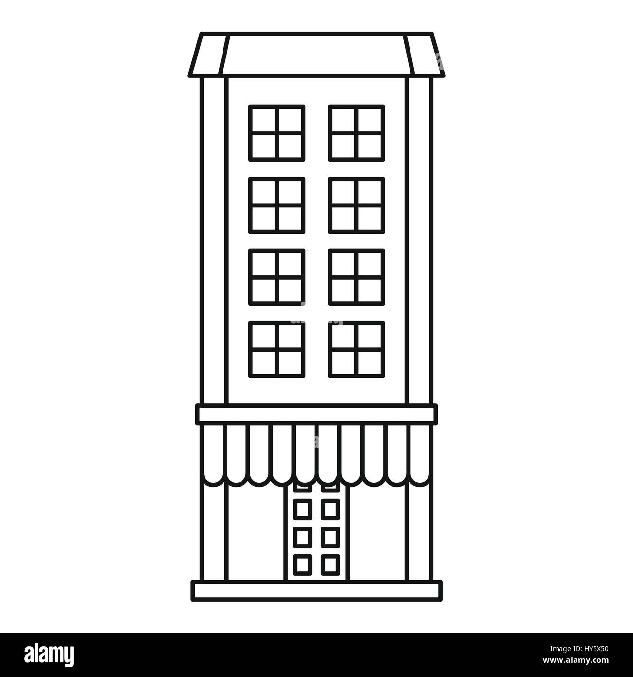 L'icône de style boutique, contours Illustration de Vecteur