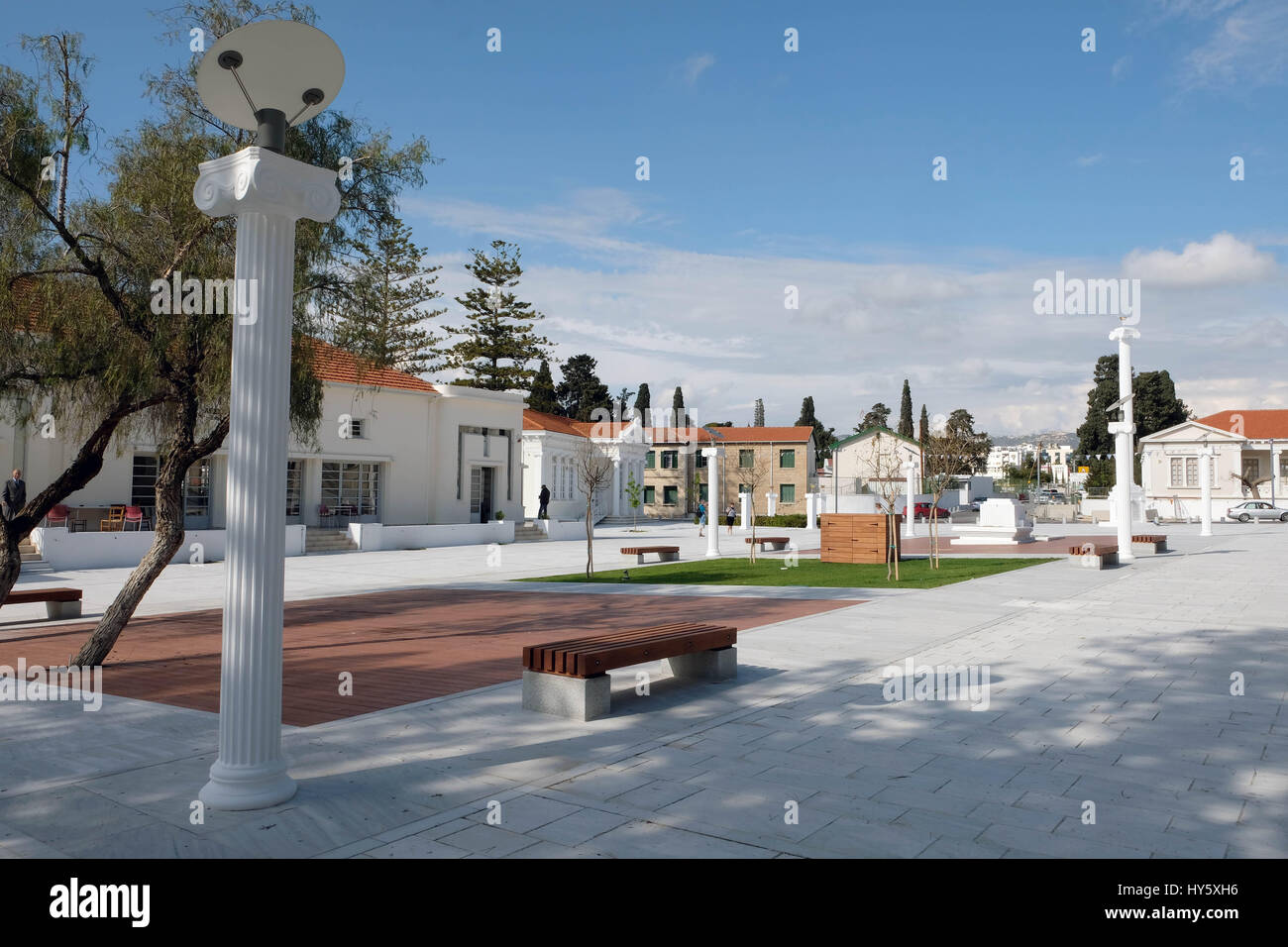 Kostis Palamas square, Pafos Municipalité square. Pafos district, République de Chypre. Banque D'Images