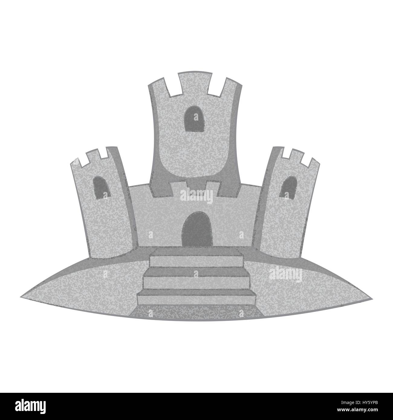 Château de sable, l'icône de style monochrome gris Illustration de Vecteur