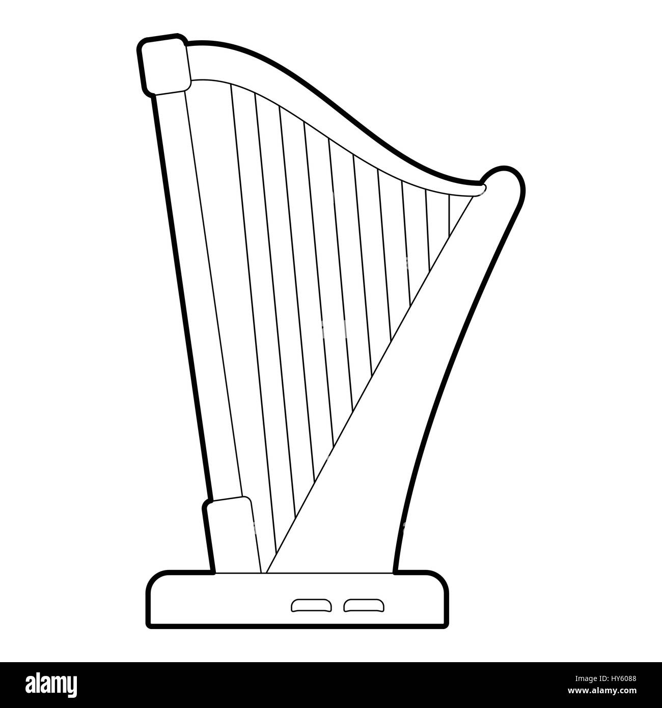 Icône style du contour, harpe Image Vectorielle Stock - Alamy