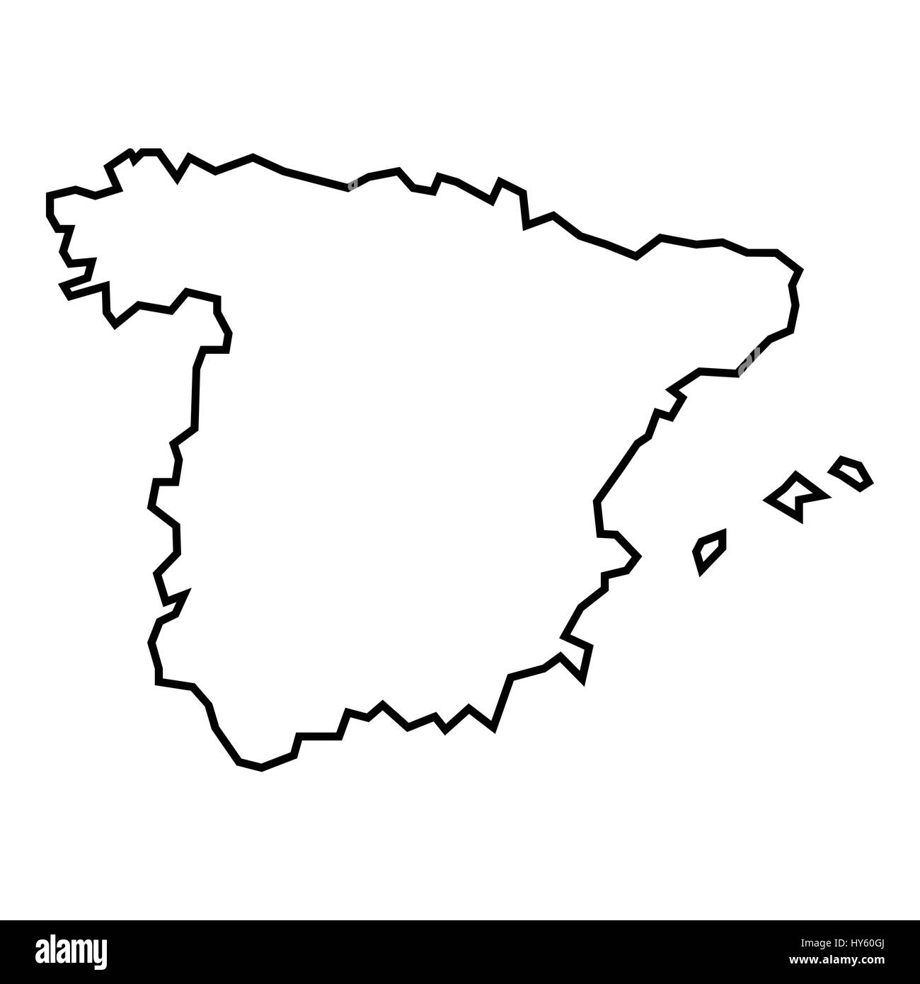 Carte de l'Espagne, l'icône de style contour Illustration de Vecteur