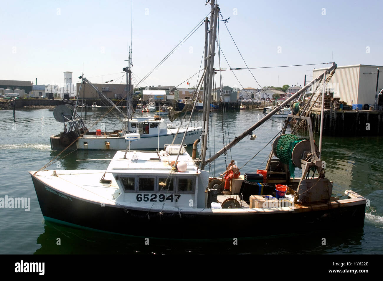 Bateaux de pêche commerciale dans le port de Gloucester, Massachusetts Banque D'Images