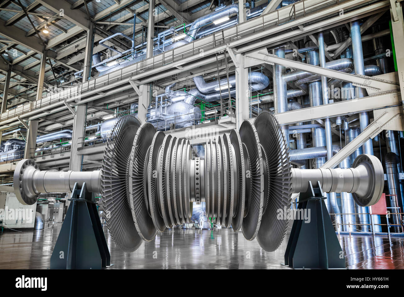 La puissance de la turbine à vapeur générateur dans un thermique industrielle Banque D'Images