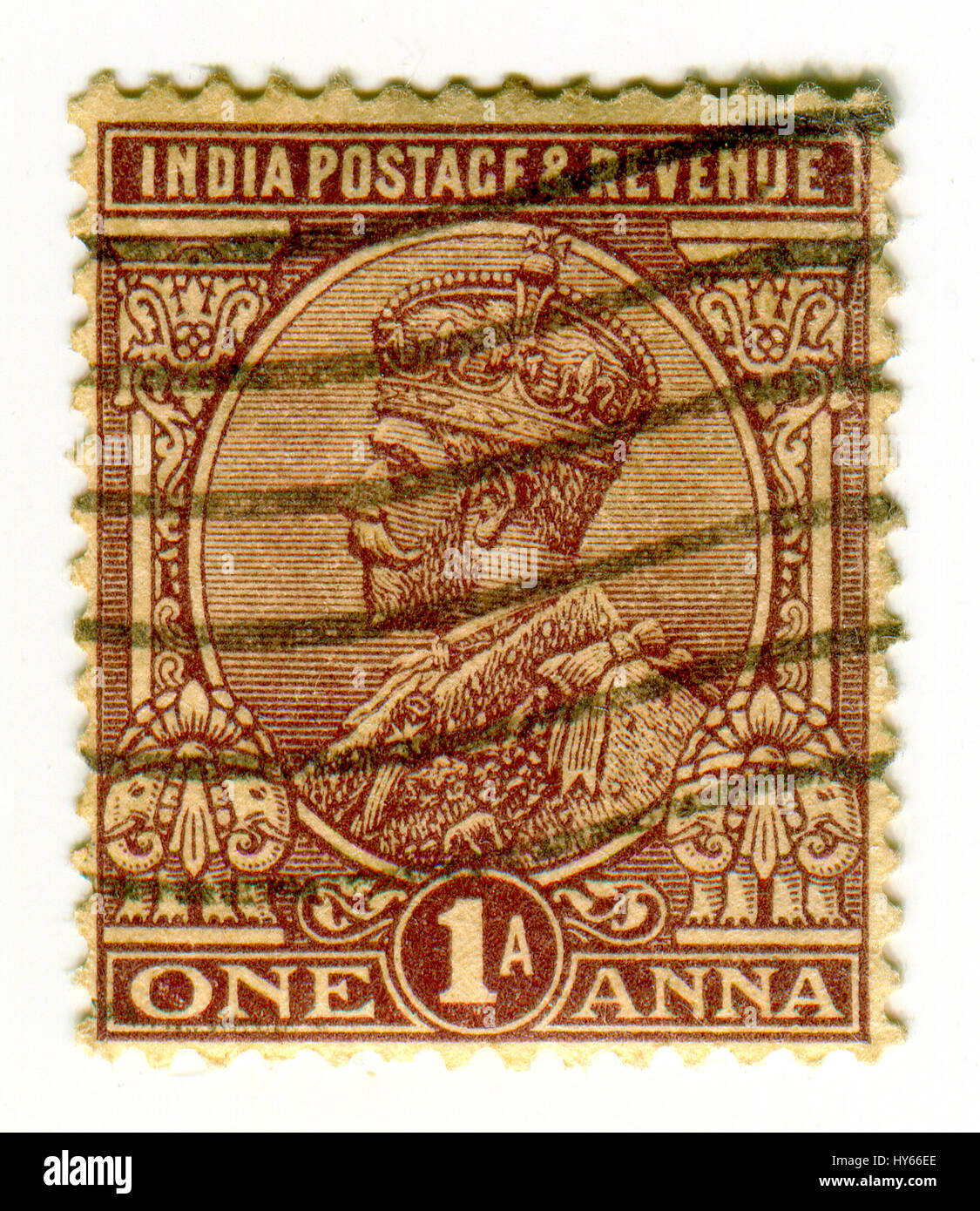 GOMEL, BÉLARUS, 1 avril 2017, de timbres en Inde montre l'image de George V (George Frederick Ernest Albert ; 3 Juin 1865 - 20 janvier 1936) était K Banque D'Images