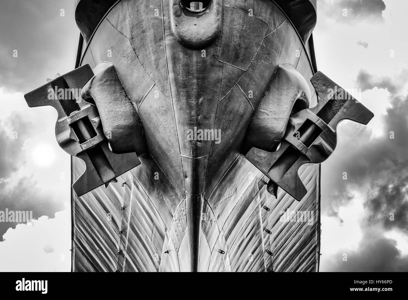 Les ancrages d'une guerre mondiale ère deux cuirassé. Banque D'Images