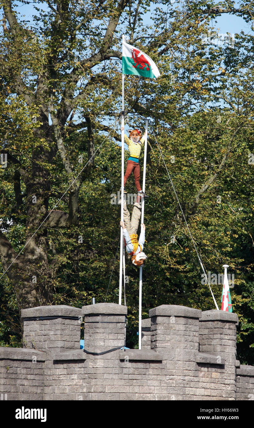 Mr fantastique Fox railleries les fermiers au château de Cardiff Cardiff cet après-midi que célèbre le centenaire de Roald Dahl. Kiran Ridley/Éthique Banque D'Images
