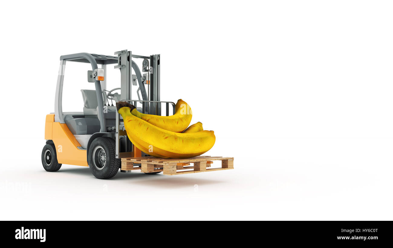 Chariot élévateur avec banane moderne Banque D'Images
