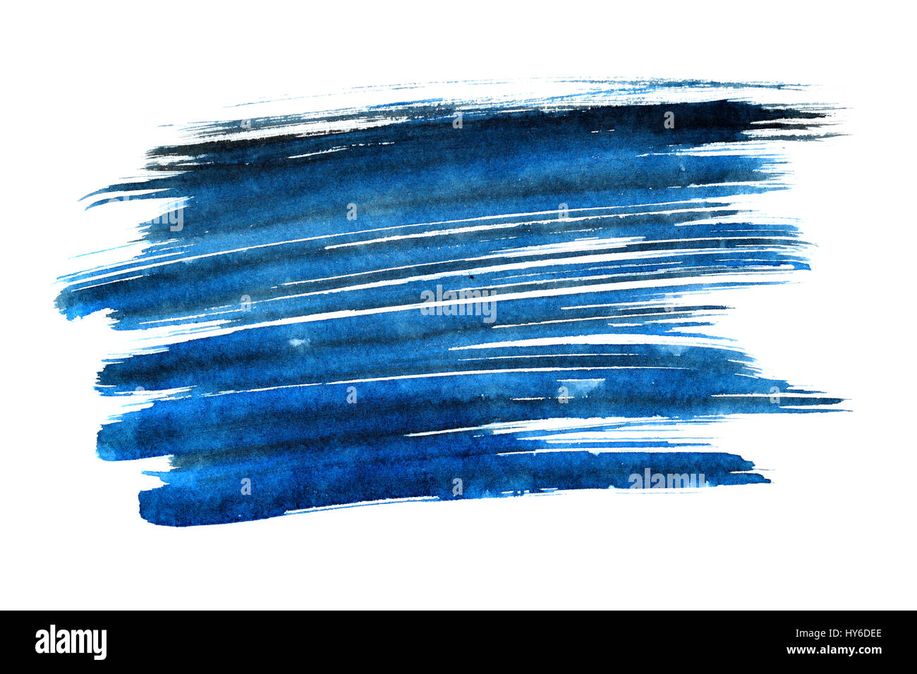 Coups de pinceau expressifs bleu isolé sur le fond blanc. Pour votre conception de l'élément Banque D'Images
