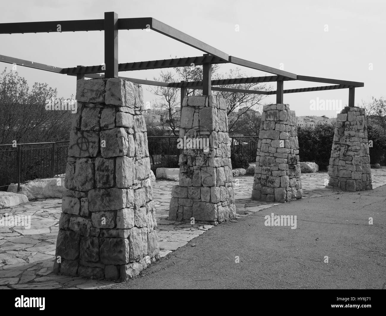 Structure en ruine Banque d'images noir et blanc - Alamy