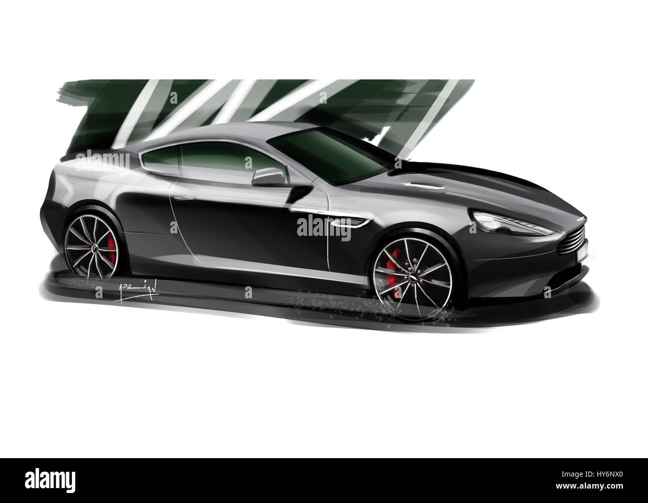 Aston Martin car illustration Banque D'Images