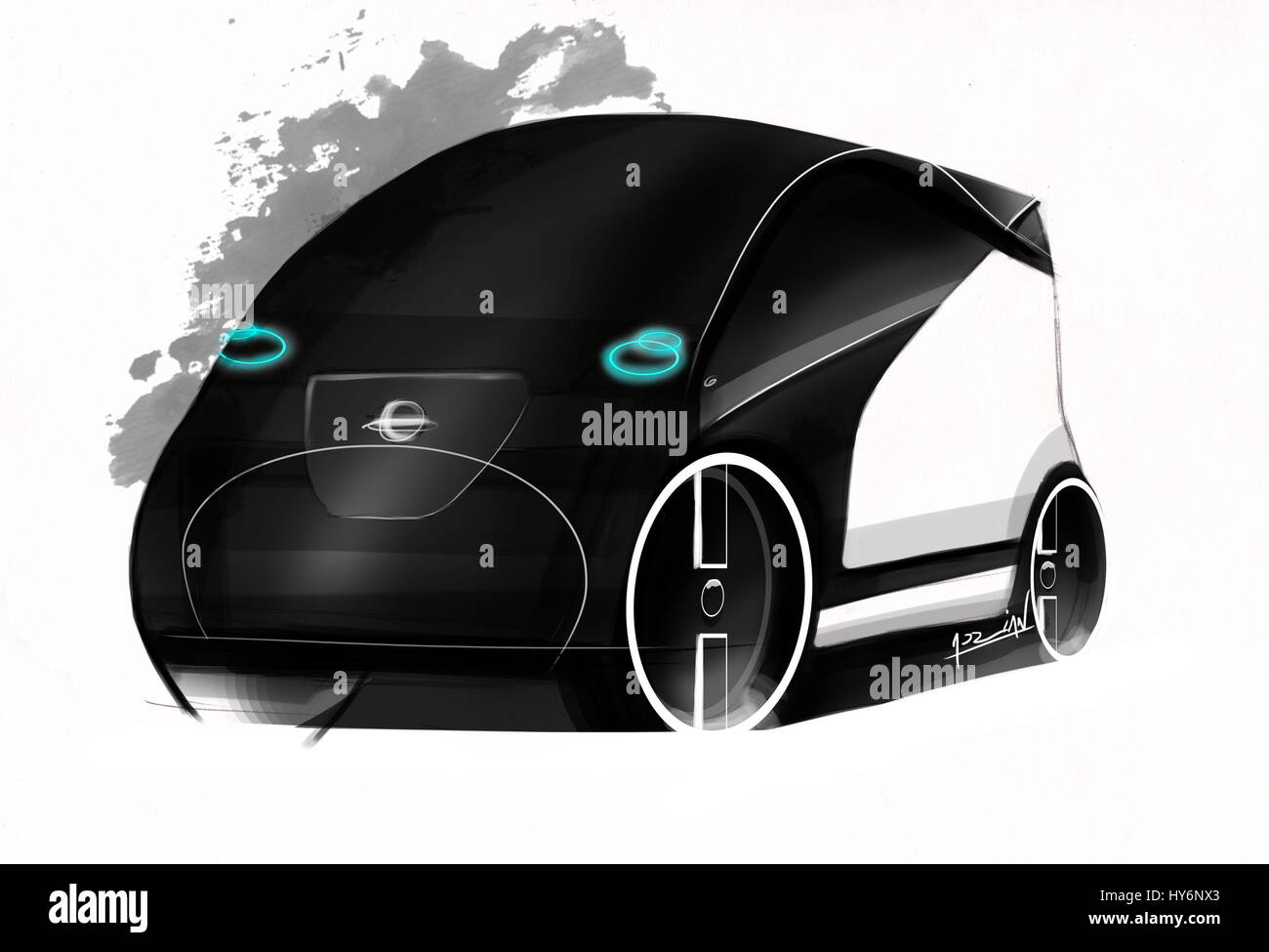 Voiture De Ville Nissan dessin de concept Banque D'Images