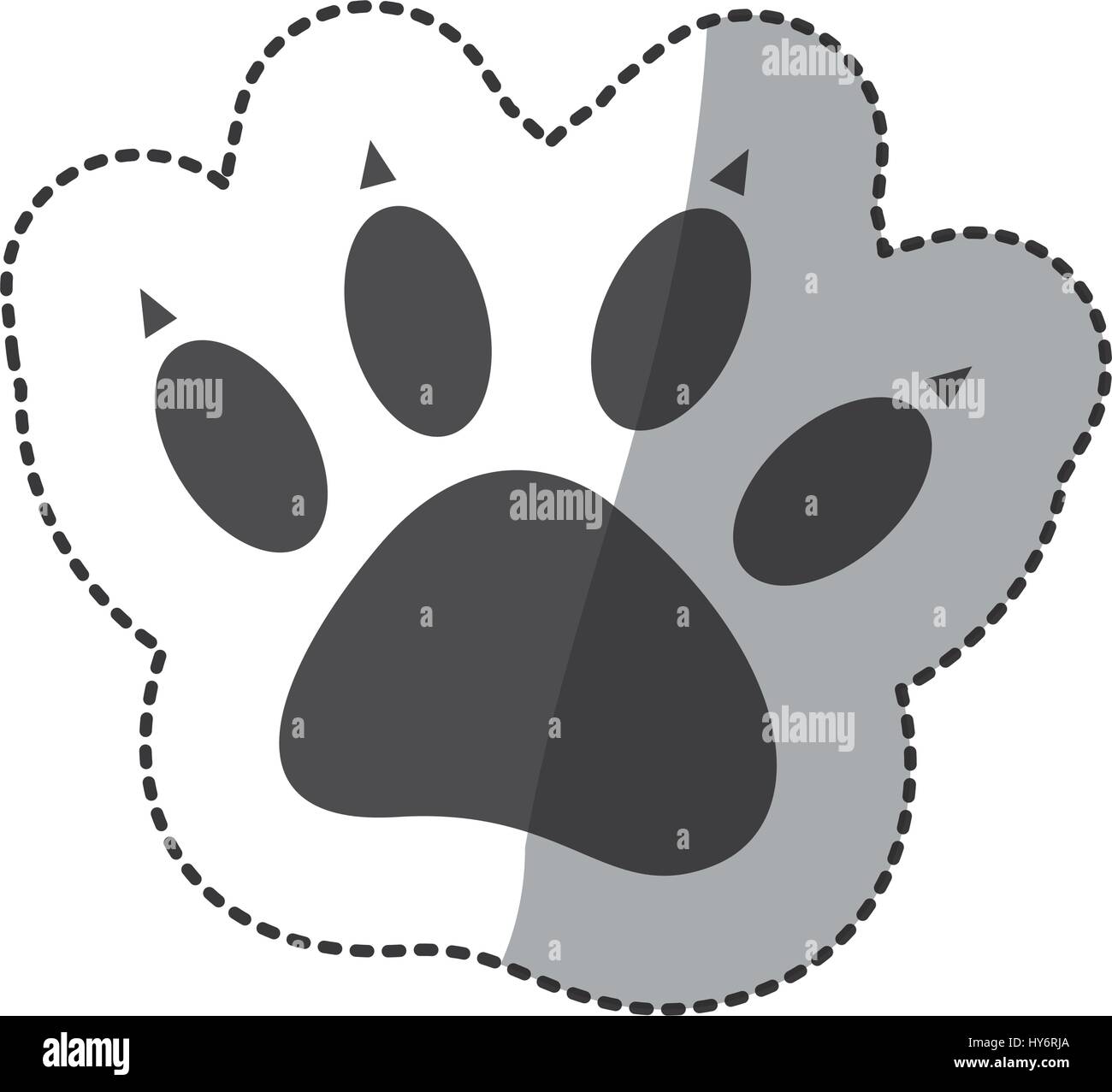 Sticker Rond Cute Empreinte de patte chien chat chien chat simp