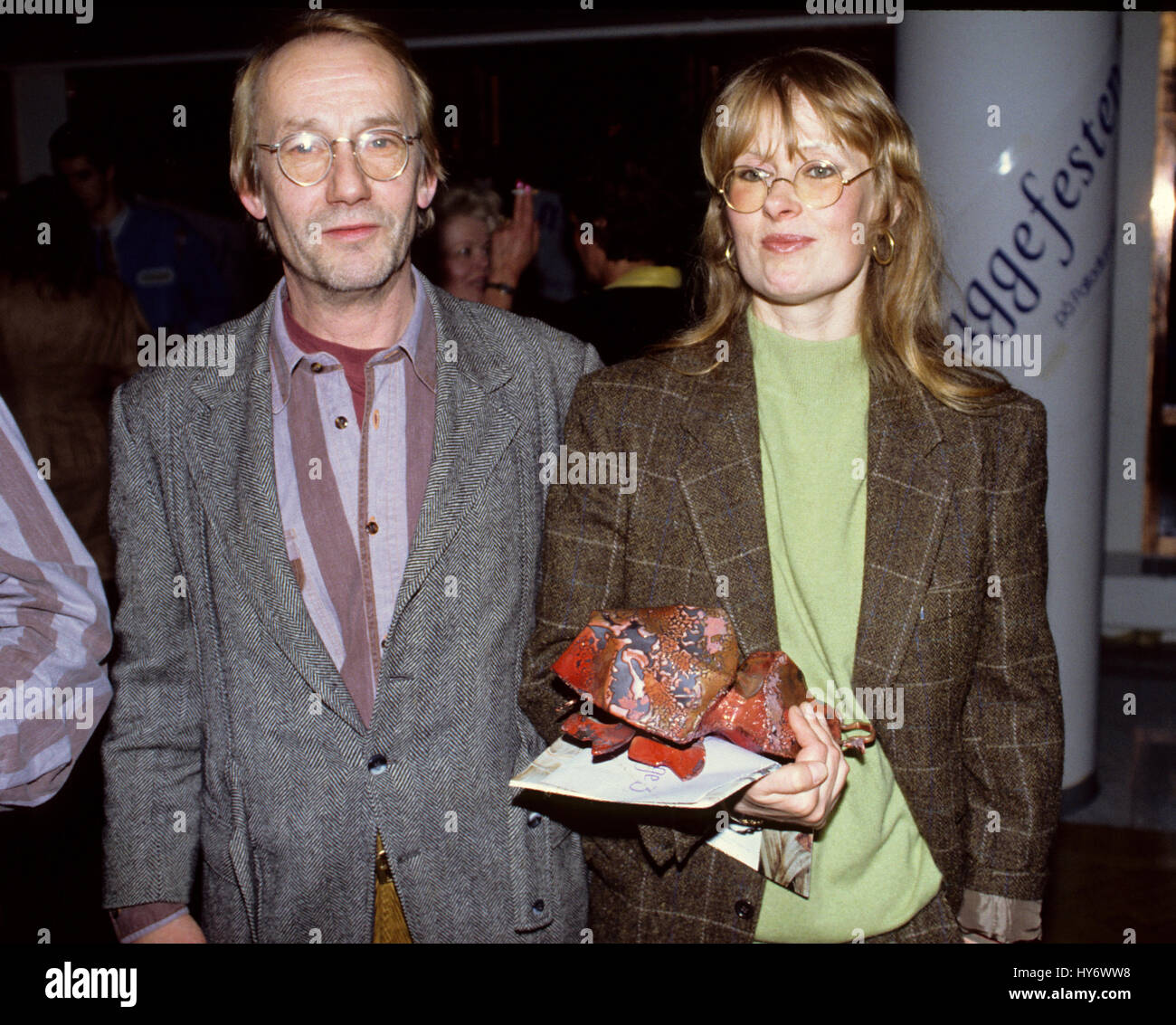 L'acteur suédois GÖSTA EKMAN avec femme Marie Louise à un gala film Guldbaggen Banque D'Images