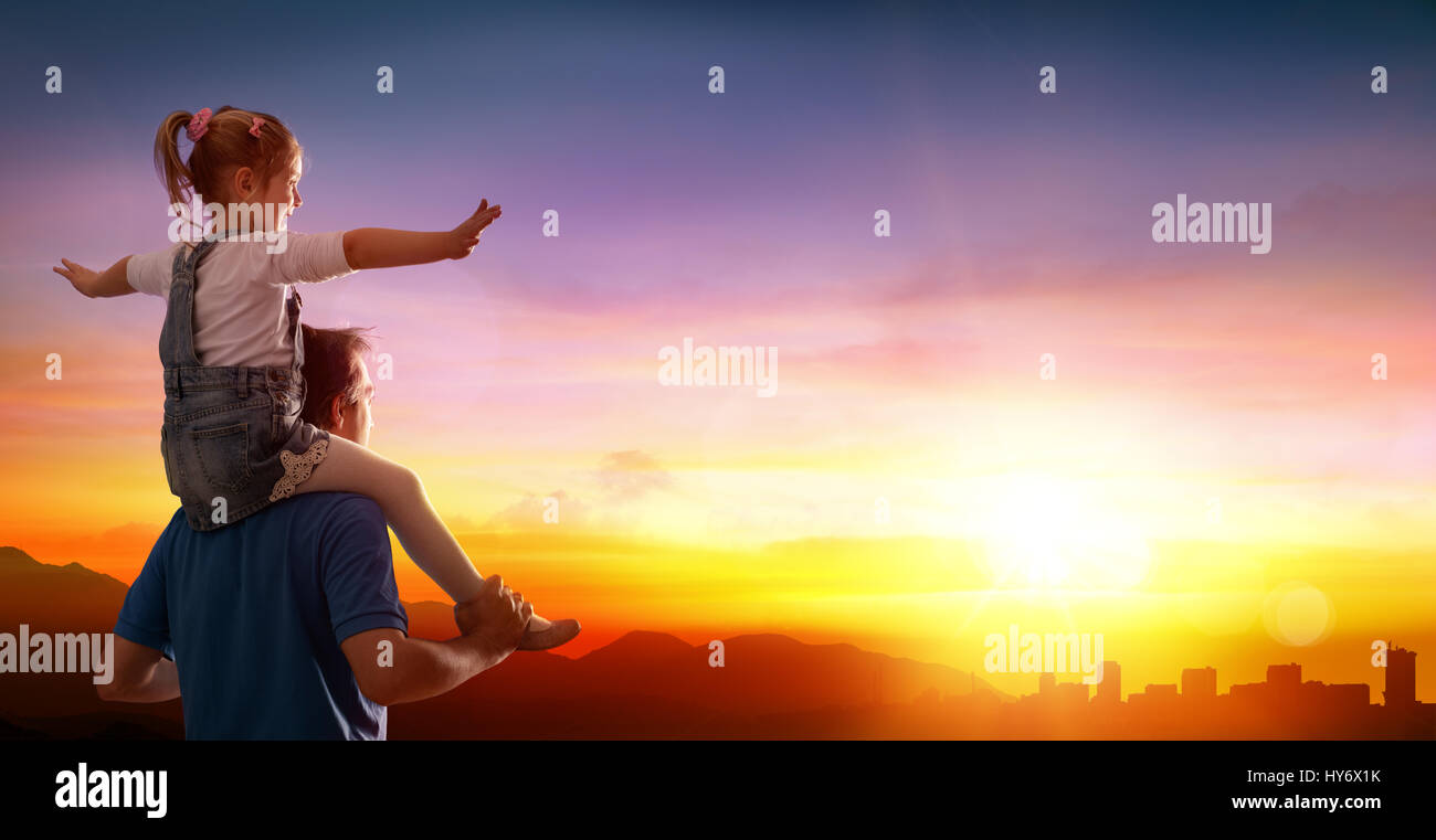 Fête des pères - papa avec sa fille Banque D'Images