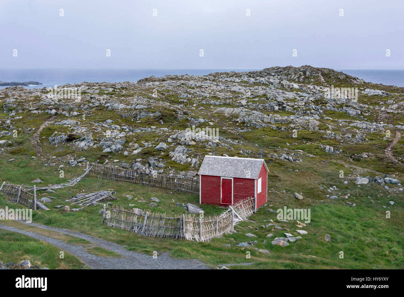 Côte Rocheuse et du hangar, le cap Bonavista, Terre-Neuve Banque D'Images