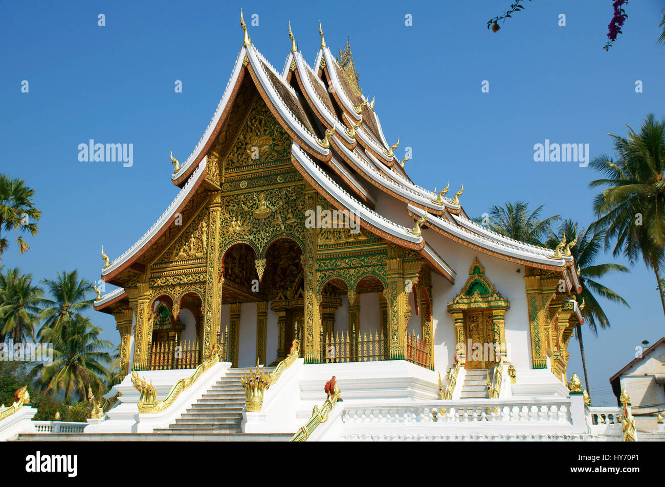 Haw Pha Bang, la chapelle du palais royal, Luang Prabang Banque D'Images