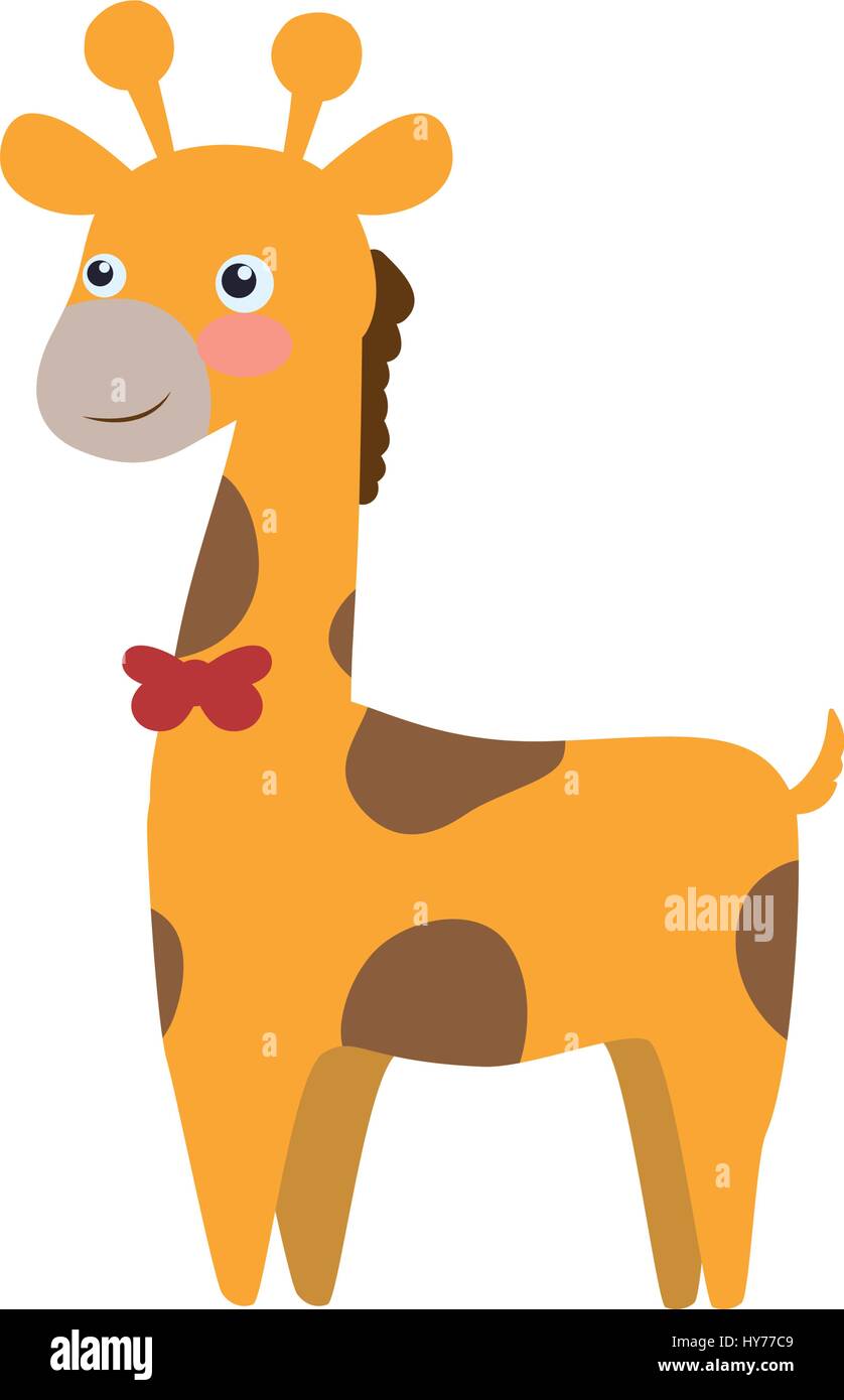 Cartoon Animal Girafe Icone Vecteur Illustration Enfantine Image Vectorielle Stock Alamy