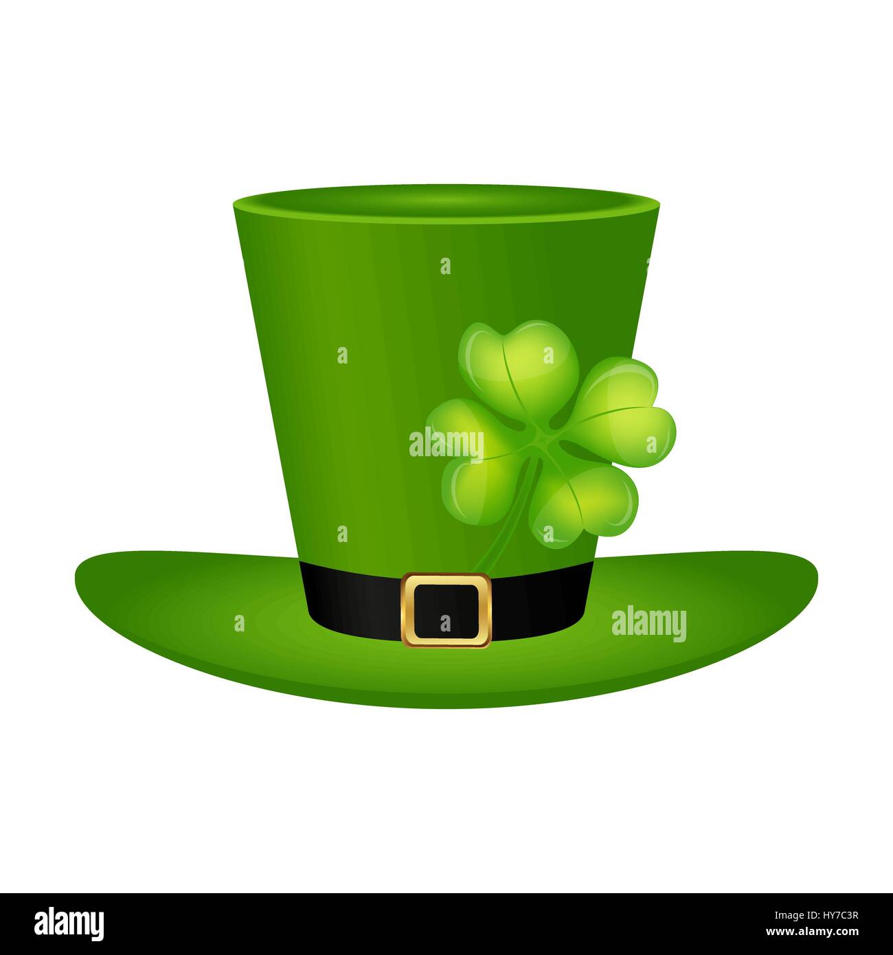 Leprechaun chapeau cylindre avec clover leaf pour Saint Patrick Illustration de Vecteur