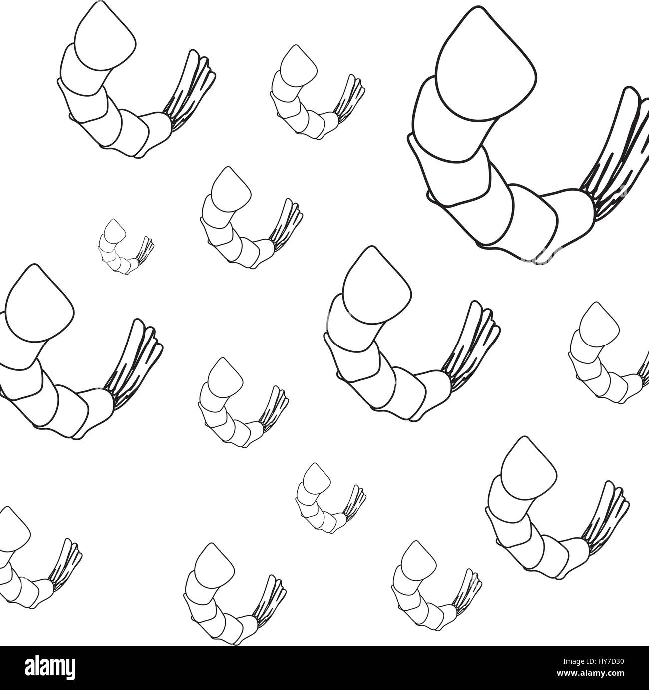 Crevettes fruits de mer couleur illustration icône vecteur ingrédient Illustration de Vecteur