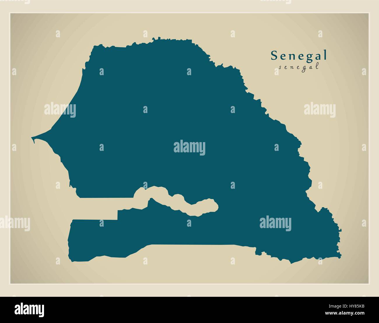 Carte moderne - Sénégal SN Illustration de Vecteur