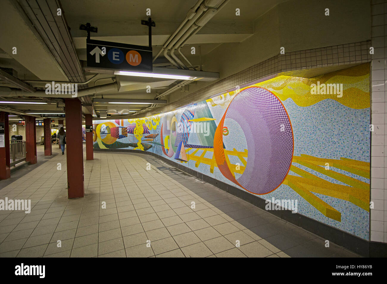 L'art du métro à la 33e Rue et Park Avenue station de métro à Manhattan, New York City Banque D'Images
