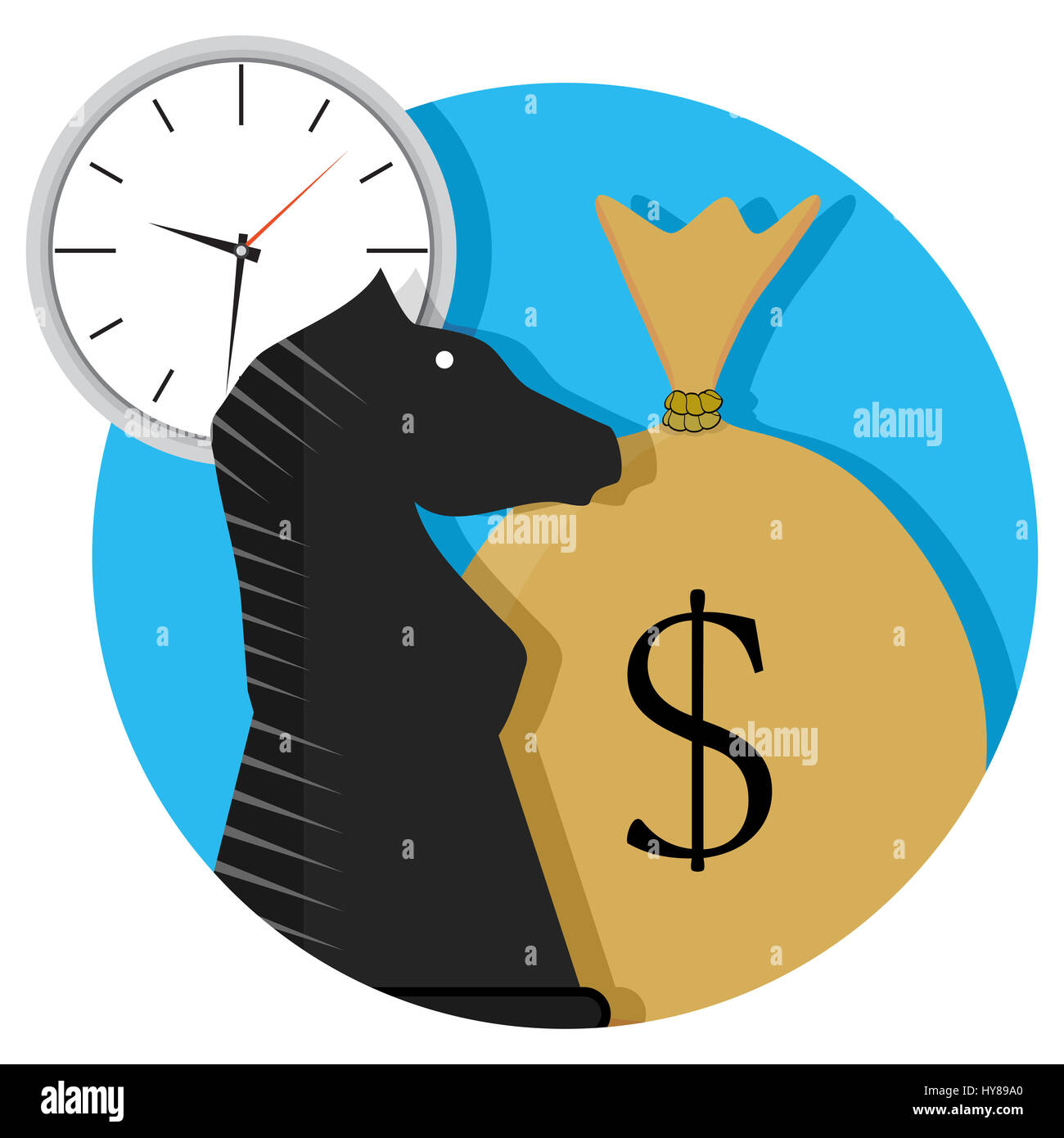 De temps et d'argent. La créativité économique financier stratégie. Vector illustration Banque D'Images