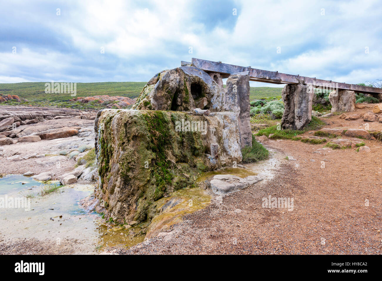 Cap Leeuwin, roue de l'eau historique qui a été construit en 1895 pour fournir de l'eau pour les bâtisseurs du phare. Banque D'Images