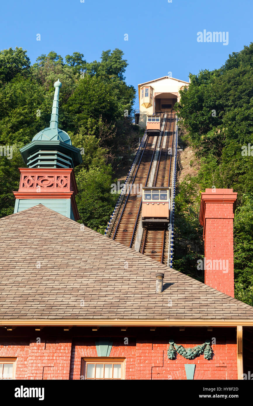 Pittsburgh, Pennsylvanie. Monongahela Incline funiculaire, construit en 1870. Banque D'Images