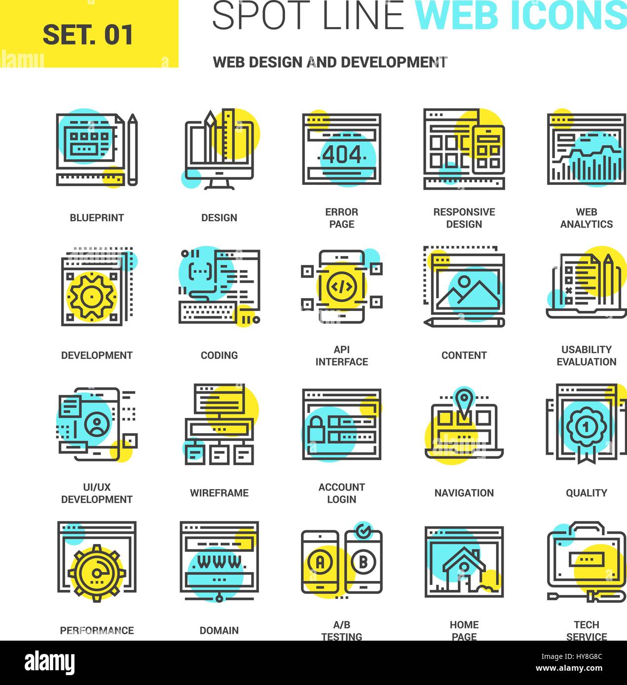 Conception et développement du site Web Illustration de Vecteur