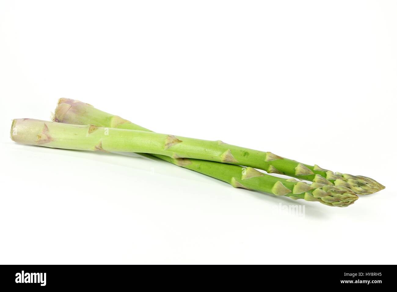 Asperges vertes isolé sur fond blanc Banque D'Images