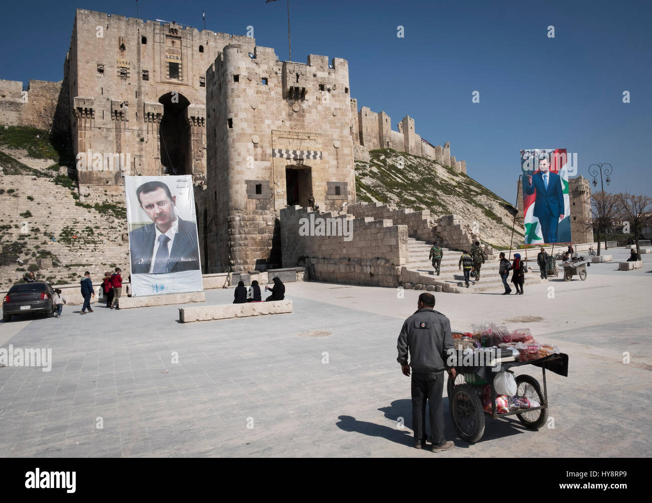Début 2017 à Alep, La Citadelle, puisque la ville est sous le contrôle du régime de plus Banque D'Images
