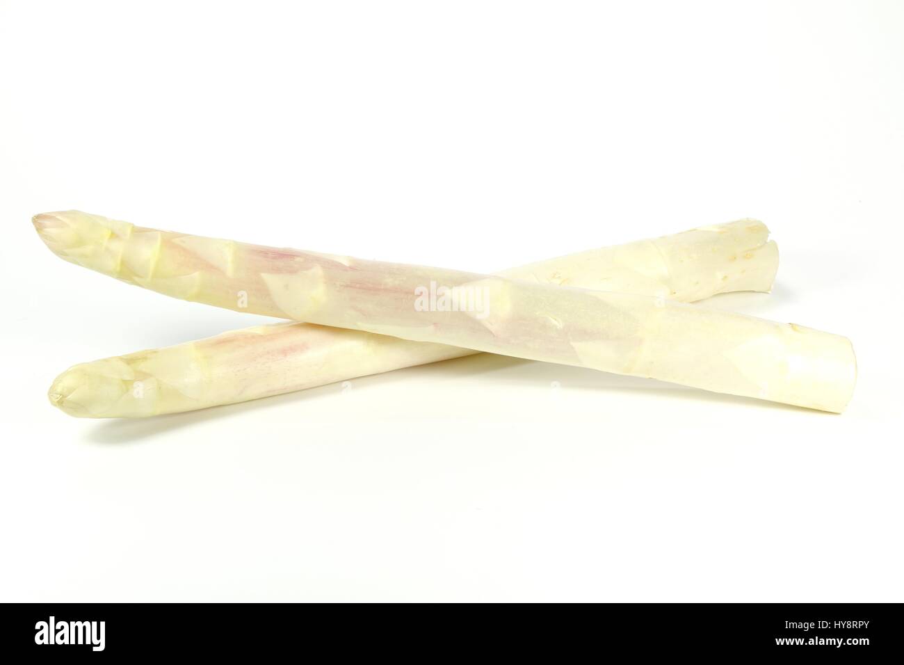 Asperges blanc isolé sur fond blanc Banque D'Images