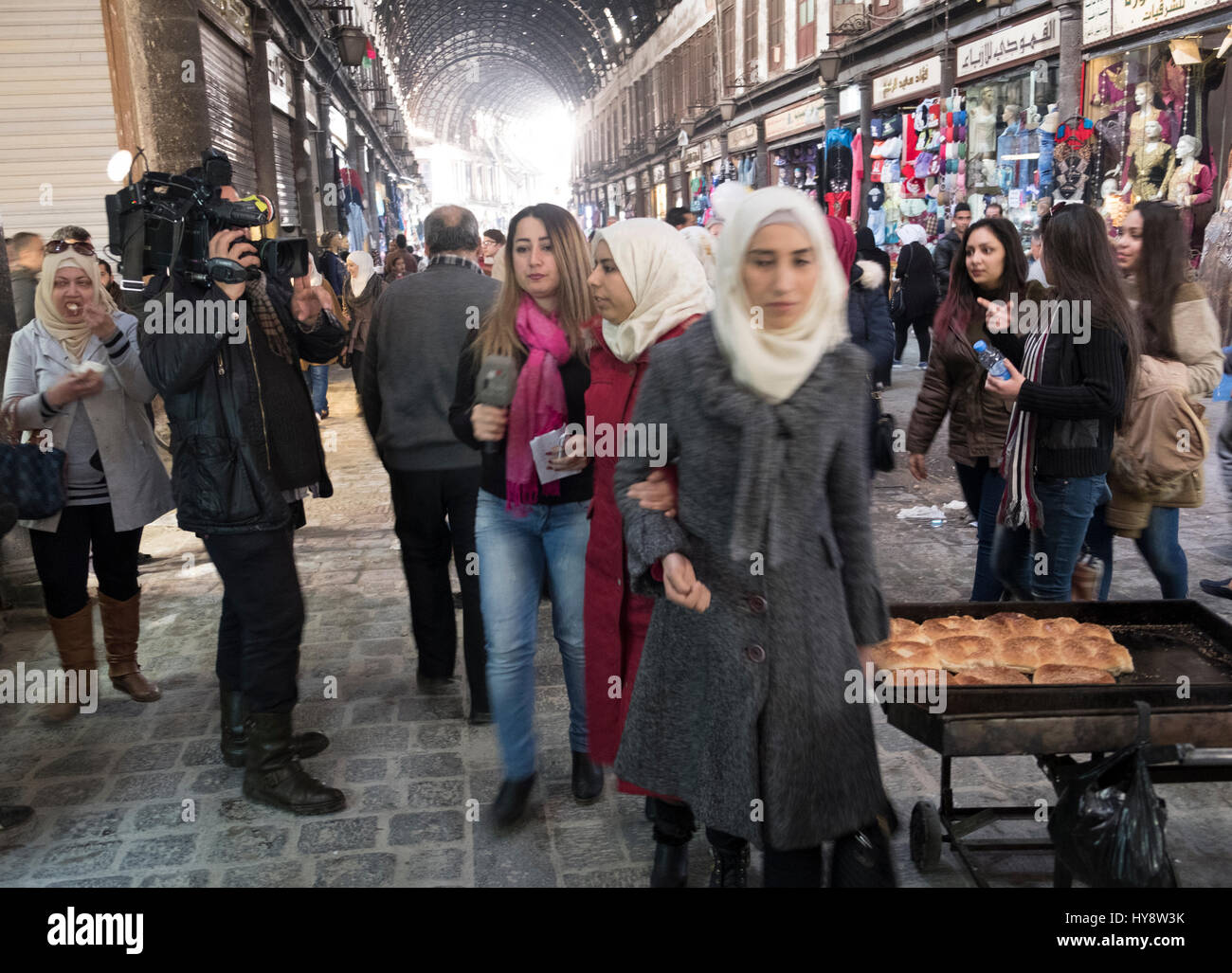 Bazar de la vieille ville de Damas. La Syrie au début de 2017 Banque D'Images
