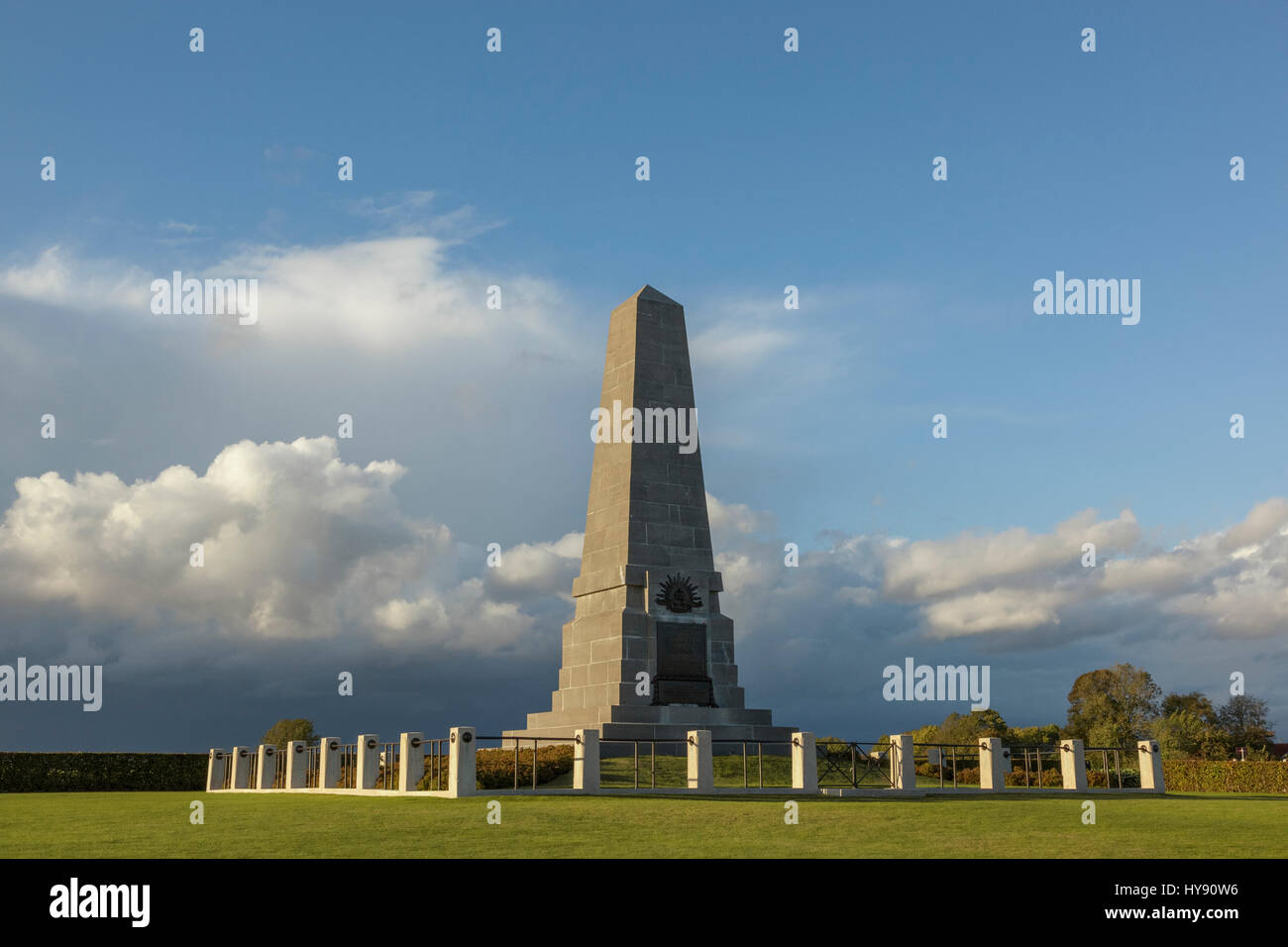 La Première Division Australienne Pozières, Mémorial - France. La Force Impériale australienne avait 7 700 victimes dans un délai de 4 jours à cet endroit. Banque D'Images