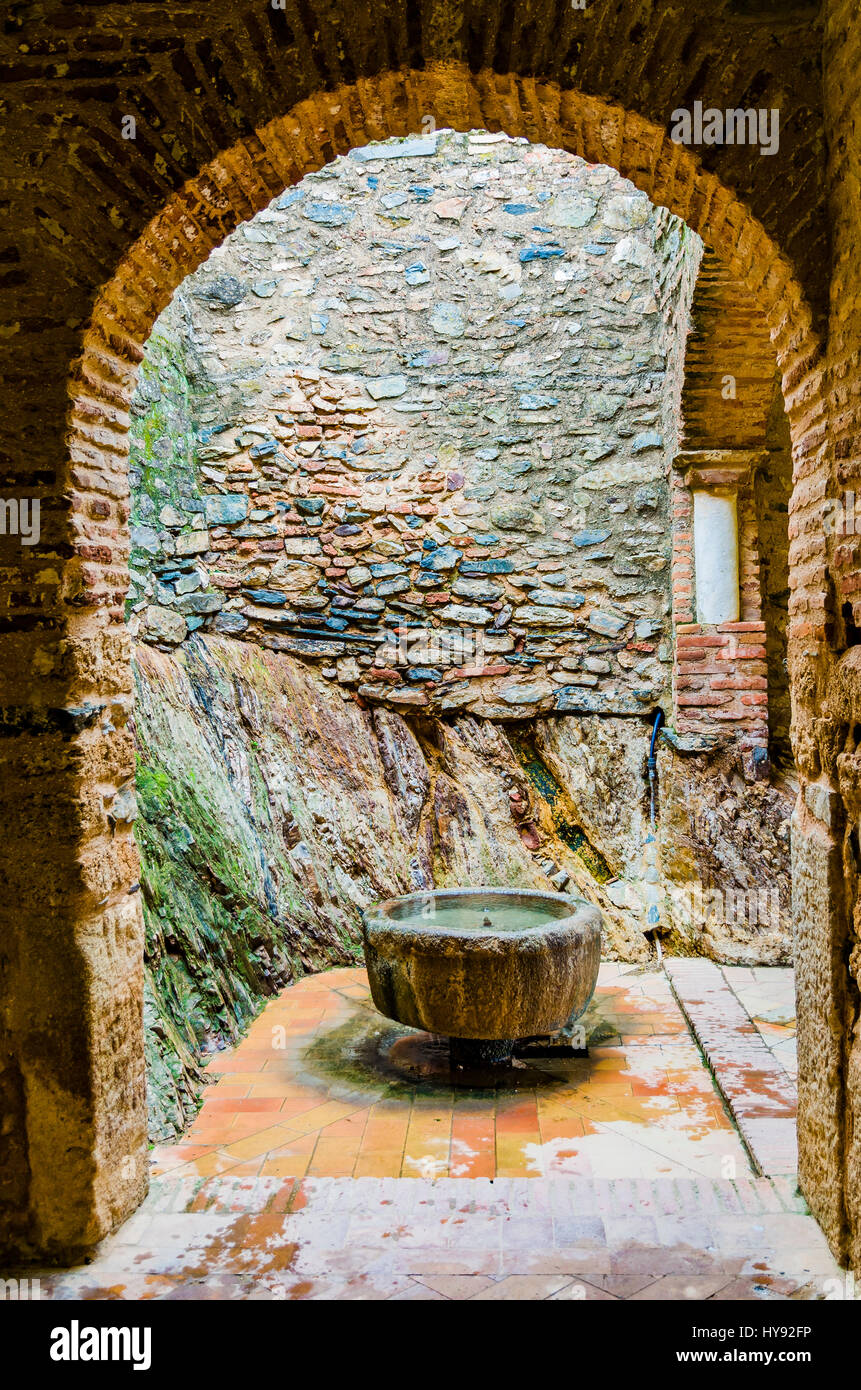 La mosquée d'Almonaster la Real était un oratoire islamique, construite pendant le califat de Cordoue entre le 9e et 10e siècles, l'intérieur en fonte Almonaster Banque D'Images