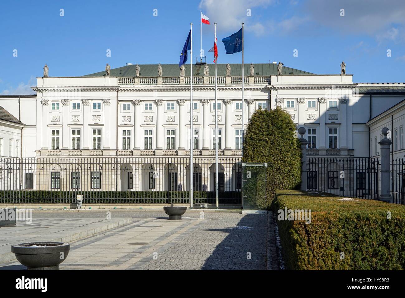 Pologne : l'avant du Palais présidentiel polonais, Varsovie. Photo de 25. Février 2017. Dans le monde d'utilisation | Banque D'Images